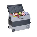 Rockwell 60Ltr Car Cooler/Freezer, Portable Fridge for Outdoor Adventures, 5 Year Warranty, 240V AC Power Cord & 12V Car Adapter (RMC60D, Grey)