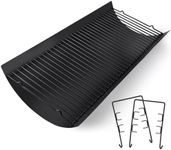 Criditpid 27 Inch Ash Pan Drip Pan Ashpan for Char Griller 2121, 2828, 2929, 1224, 2727, 2222, 1324 Charcoal Grill Parts, 27" Charcoal Tray Grill Pan Replacement Parts with 2pcs Fire Grate Hanger