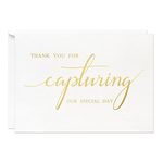 MAGJUCHE Photographer Wedding Vendor Thank You Card, Gold Foil Thank You For Capturing Special Day Card