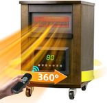 1500W Realsmart Quartz Infrared Heater with Universal wheels Remote Control LCD Display 3 Heating Modes 12H Timer Overheat Tip Over Protection Safe Electric Heaters for Indoor Use Large Room