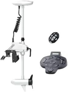 AQUOS Haswing CaymanT Transom Trolling Motor with Wireless Remote & Wireless Foot Control- 55 Lb. Thrust, 26 in. Shaft, Saltwater & Freshwater