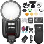 GODOX V1 Pro N 2.4G Wireless Camera Flash Speedlite with Detachable Sub Flash & AK-R1 Flash Light Accessories M/TTL Flash Mode 10 Levels Brightness Type-c Powered Compatible with Nikon Cameras