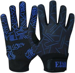 EFAH SPORTS Baseball Batting Gloves for Youth Adult Mens kids Boys Padded Comfortable Softball Batting Gloves with Super Grip Finger Fit Palms (BLUE, Youth Small)