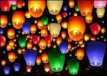 STYLISTY IND Make A Wish Hot Air Balloon Paper Multi Colors Sky Lantern Hot Air Balloon or Wishing Lanterns for Diwali Christmas, Birthday, Events,(Pack of 3)(RN067)