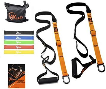 Resistance Trainer Straps Bundle | Bodyweight Fitness Training Equipment Kit + Door Anchor +5 Exercise Loop Bands | Home Suspension Workout Straps kit | Exercise Booklet | Home&Travel