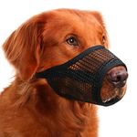 Mayerzon Dog Muzzle, Soft Mesh Muzzles for Small Medium Large Dogs Chihuahua Poodle Husky Labrador Retriever, Breathable Dog Mouth Guard for Biting Chewing Grooming, Allow Panting Drinking