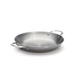 Mineral B Round Carbon Steel Paella Pan 12.5-Inch with 2 Stainless Steel Handles