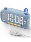 Alarm Clocks Radio with Bluetooth Speaker,Alarm Clocks for Bedrooms with Touch Button,Night Light, Adjustable 5 Levels Dimmer, 16 Levels Volume,12/24H, USB & Type-C 2 Charging Port for Reveil Matin