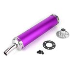 scooter mini dirt bike Motorcycle motorbike Exhaust Silencer exhaust Muffler Pipe, Stainless Steel Exhaust Muffler Silencer 20mm/0.8in Modified Parts for 2 Stroke Motorcycle (Purple)