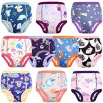 MOEMOE BABY Potty Training Pants Cotton Toddler Training Pants Girls Toilet Training Pants Reuasable Training Underwear,10 pack,Purple,9 Years