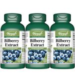 VORST Bilberry Supplement 8000mg Raw Equivalent (80mg 100:1 Extract) 3 X 90 Capsules | Eye Antioxidant, Circulation Enhancer & Inflammation Reducer | Non Gmo Wild European Blueberry | Powder Pills | 3 Bottles