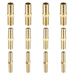 12 Pcs 6mm 8mm 10mm Brass Barb Hose Fittings, 2 Way Straight Hose Barb Fittings, Straight Connector Coupler, Brass Barb Connectors for Air Pipe Air Line Fuel Line Water Pipe Hose Pipe Connectors.