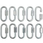 Meister Quick Link Screwlock Carabiners - Galvanized Steel w/Threaded Hex Connector - M5 (2.0") x 10pk