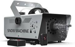 1000W Snow Machine Remote & Manual Control Snowflake Making Adjustable Snowflake Size Snowmaker Perfect for Christmas,Weddings and Theatrical Effects (Grey, 1)