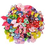 Dog Hair Bows, 20 Pack Dog Bows, Multicolor Cat Dog Bow, Rhinestone Beads Flowers Topknot for Pet Hair Accessories