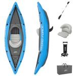 Bestway Hydro-Force Cove Champion | 1 Person Inflatable Kayak Set with Hand Pump, Paddles, Carry Bag, Blue, Blue, Grey, 275 x 81 x 45 cm