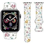 Cartoon Bands Compatible with Apple Watch Band 38mm 40mm 41mm 42mm 44mm 45mm 49mm,Adjustable Replaceable Cute Strap Soft Silicone Sport Wristbands for iWatch Ultra Series 9 8 7 6 5 4 3 2 1 SE