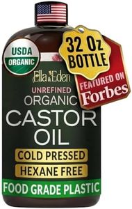 Ella & Eden Organic Castor Oil for Hair Growth | Natural Skin Moisturizer 32 Fl Oz | 100% Pure Cold-Pressed USDA Organic Hexane-Free Oil for Castor Packs Navel Oiling Nail Lashes Brows