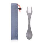 Boundless Voyage Titanium Spoon Fork Multifunction Ultralight Cutlery with Storage Pouch only 0.75oz