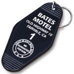 Chillkat Vintage Hotel Motel Keychain, Black Bates Motel, Medium