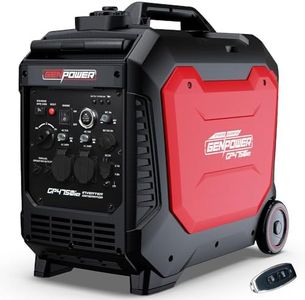 Genpower 4.7kW Peak 3.8kW Inverter Generator, Push Button & Remote Start, Portable w/Wheels, Camping, Backup, Mobile A/C