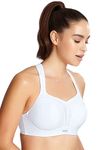 panache Women's Full Cup Plain Sports Bra, White, Size: 34GG