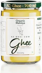 Grass Fed A2 Ghee 23 oz (700 ml) – Bilona Desi Cow Clarified Butter | Lactose Free, Pasture Raised by Organic Mandya