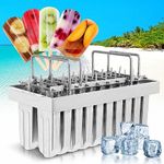 WICHEMI Commercial Popsicle Molds Stainless Steel Ice Pop Molds 20PCS Metal Ice Lolly Popsicle Mold Ice Cream Maker Mold Stick Holder with Lid Single Cup Capacity 85g