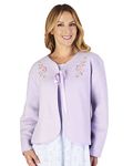 Slenderella Polar Fleece Ribbon Bed Jacket BJ44600 Lilac XL