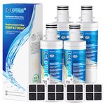 ICEPURE Refrigerator Water Filter and Air Filter Compatible with LG LT1000P, LT1000PC, MDJ64844601, Kenmore 46-9980, 9980, ADQ74793501, ADQ74793502 and LT120F Combo, 4PACK