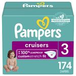 Pampers Diapers Size 3, 174 Count - Cruisers Disposable Baby Diapers, (Packaging May Vary)