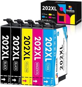 5-Pack 202XL Compatible Ink for Epson 202XL 202 XL Ink Cartridges High Capacity for Epson Expression Home XP-5100 Workforce WF-2860 Printer (2BK,1C,1M,1Y)