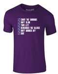 Brand88 Whovian Checklist, Adults T-Shirt - Purple/White XL