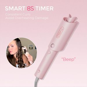 TYMO CURLPRO 1-Inch Rotating Curling Iron – Pink