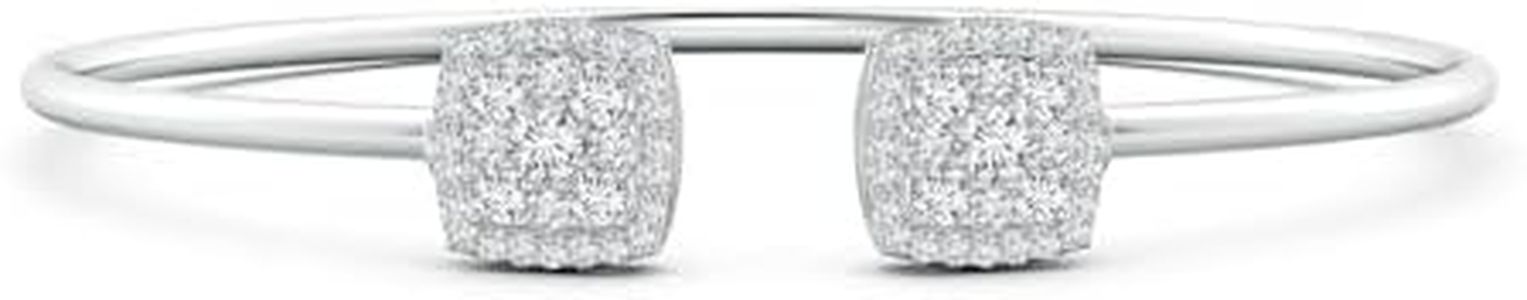 Angara Lab Grown Diamond Bracelet for Women | Round Lab Diamond Two Stone Bracelet in White Gold | April Birthday, Anniversary, Gemstone Jewelry Gift | FGVS | 3mm