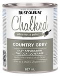 Rust-Oleum Chalked Ultra Matte Paint Multi-Surface DIY Paint for Cabinets, Furniture, Crafts in Country Grey, 887 mL