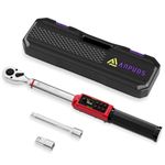 ANPUDS Digital Torque Wrench 3/8 Inch Drive, 1.5-99.6Ft.lb/2-135Nm, 3/8 Digital Torque Wrench Set with ±1% Accuracy, Vibration, Buzzer and LED Flash Notification for Bike Motorcycle Car