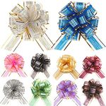 GUIFIER 20 Pack Large 6 inches Pull Bows Gift Wrap Bows and Ribbon, 10 Colors Pull Flower Ribbon Bows, Pull Bow Ribbon for Gift Wrapping,Wedding Baskets, Christmas Decor, Party, Birthday (Mixed Color)