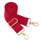 ZOOEASS Canvas Shoulder Strap, 1.5" Width Adjustable Crossbody Straps with Gold Buckle, Extra Long Replacement Bag Strap for Purse Handbags Belt Bag(G-Red)