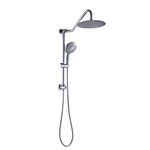 Rain Shower Head with Handheld - Sarlai Dual Shower Combo,Stainless Steel 10 Inch Shower Head,5-setting Handheld Sprayer with Plastic Drill-Free Adjustable Slide Bar and Hose, Chrome Finish