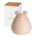 SPOTTED DOG GIFT COMPANY Pig Cookie Jar with Lid, Ceramic Biscuit Barrel, Large Food Storage Container, Cute Novelty Kitchen Canister, Gifts for Animal Lovers Women Men (1.6L)