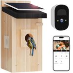 Bird House with Camera - Solar Powered Birdhouse Camera & Feeder, 4MP 2K Full Color Night Vision Bird Cam, 2.4G WiFi & App Notify Watch Bird Nesting & Hatching in Real Time, Ideal Gift for Family