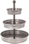 BELMAKS Tiered Tray 3 Tiered Stand Three Tear Serving Tray Farmhouse Cupcake Stand Cupcake Stand Galvanized Metal Tier Tray Three Tier Tray Farmhouse Galvanized Tiered Serving Stand Three Tier Tray