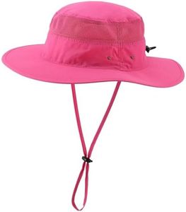 Home Prefer Women's Sun Hat UPF50+ Wide Brim Bucket Hats Mesh Sun Protection Caps for Fishing Camping Gardening Rose Red