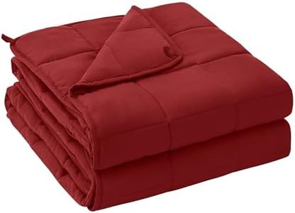 yescool Weighted Blanket for Adults (20 lbs, 60” x 80”, Red) Cooling Heavy Blanket for Sleeping Perfect for 190-210 lbs, Queen Size Breathable Blanket with Premium Glass Bead, Machine Washable