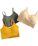 Vinbila Women Sports Bras Cotton Padded Bra Top Bra T-Shirt Bra Girl Bra Combo Bra Pack of 3 PIS (Fit Up to 28,30, 32, 34), Multicolor