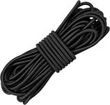 Strong Elastic Bungee Shock Cord, 32ft 5/32" (4mm) Stretch String Rope, Marine Grade Tarps Tie Down Straps for Camping, Trailer Strap, Shoe Laces, Crafting, Boat, Kayak, DIY Projects Black