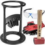 Manual Log Splitter Kindling Splitter Wedge Kit | Stay Safe & Firewood Kindling Splitter |Wood Splitter Wedge Kindling Cracker XL Cast iron | All In One (Firewood Splitter + Hammer + Gloves + Glasses)