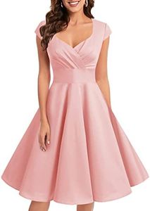 Bbonlinedress Women Short 1950s Retro Vintage Cocktail Party Swing Dresses Blush S