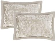 Catherine Lansfield Crushed Velvet Pillowsham Pair, Polyester, Natural